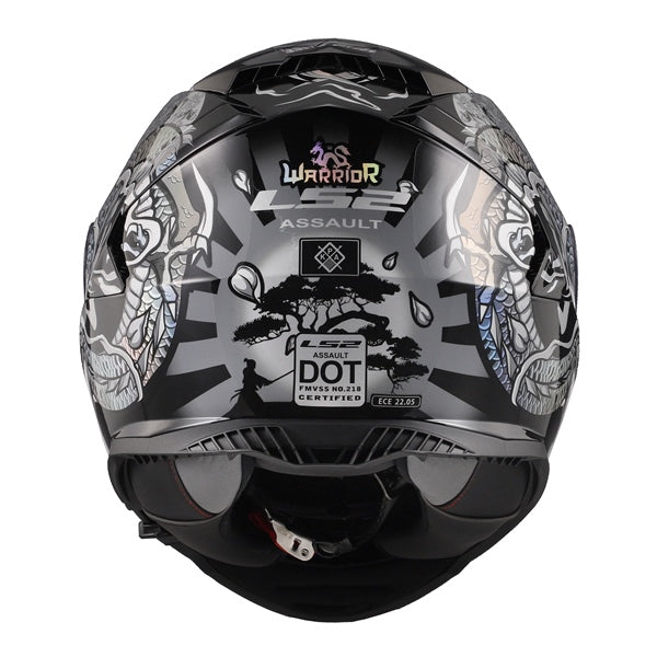 LS2 Assault Full-Face Helmet Warrior Silver/Black XL - Driven Powersports