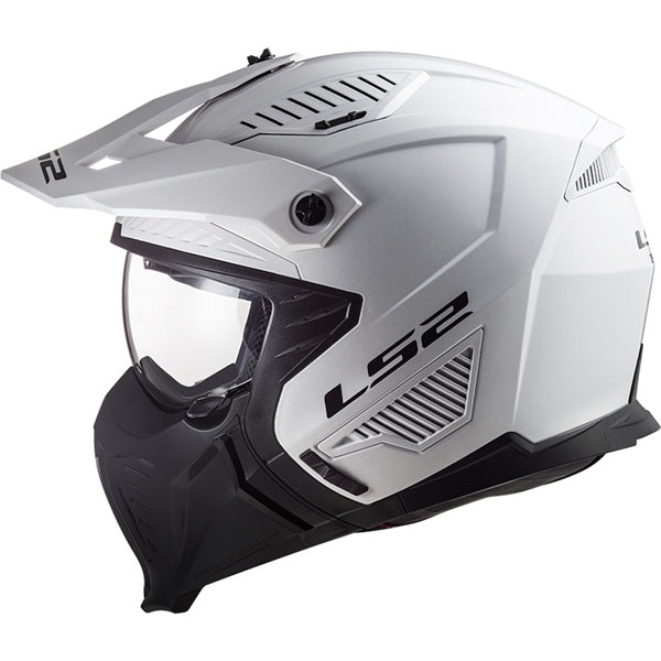 LS2 Drifter Open-Face Helmet Solid White MD - Driven Powersports