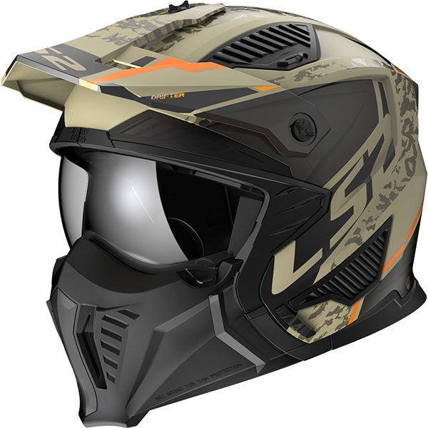LS2 Drifter Open-Face Helmet Devor Orange XS - Driven Powersports