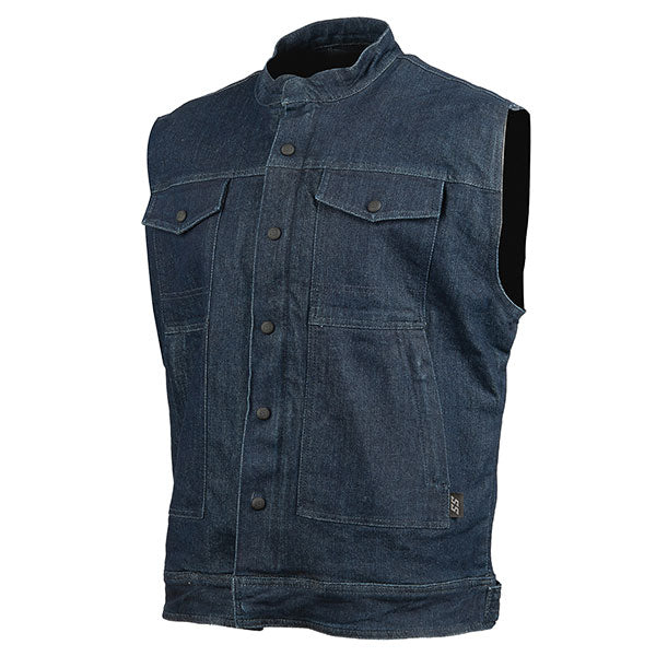 SPEED & STRENGTH MEN'S SOUL SHAKER DENIM VEST Blue Men's Large - Driven Powersports