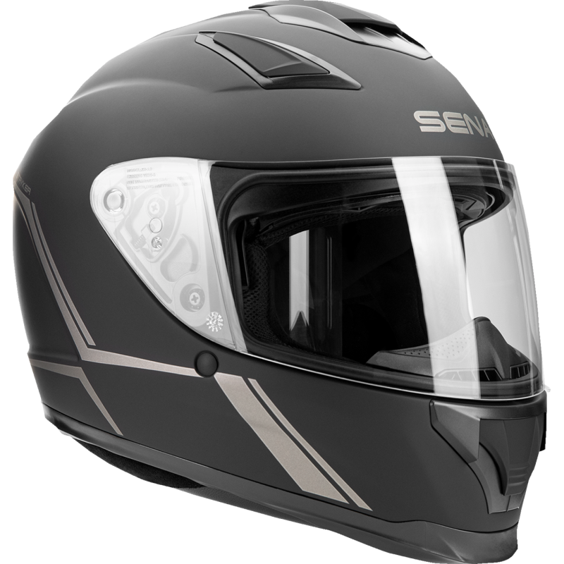 SENA STRYKER SMART HELMET FULL-FACE DOT Matte Black Front - Driven Powersports