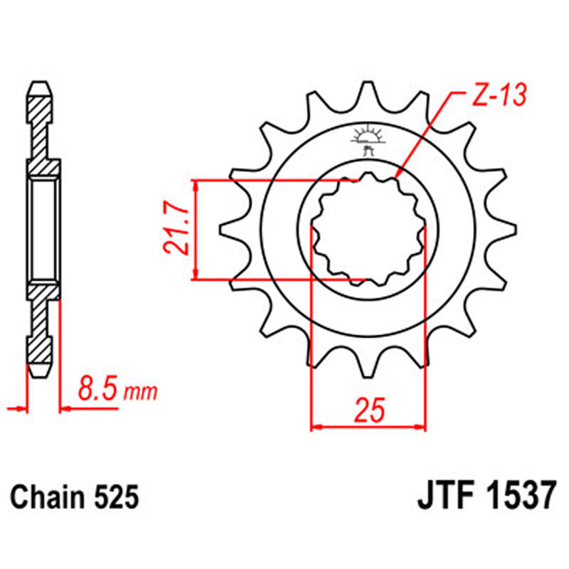 JT SPROCKETS SPROCKET FRONT 525 17T - Driven Powersports