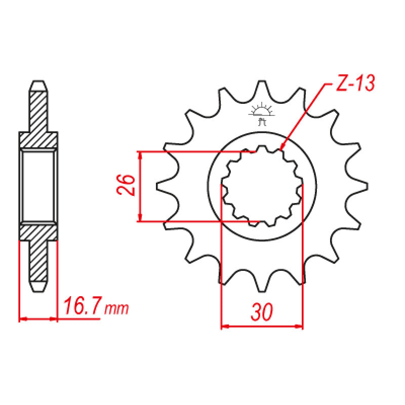 JT SPROCKETS SPROCKET FRONT 530 16T - Driven Powersports