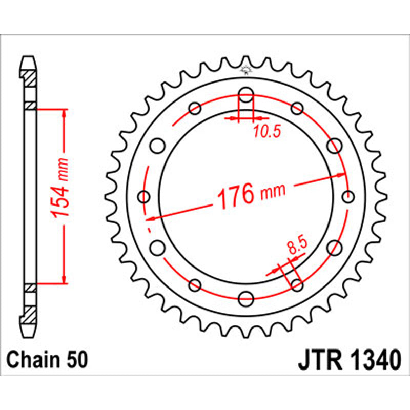 JT SPROCKETS SPROCKET REAR 530 43T - Driven Powersports
