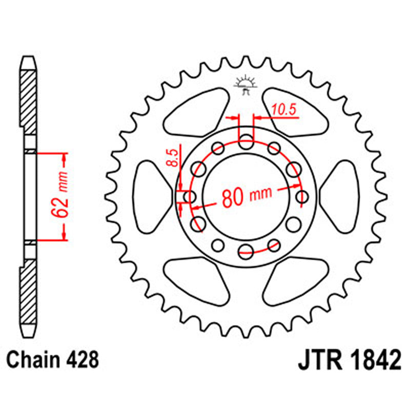JT SPROCKETS SPROCKET REAR 428 45T - Driven Powersports