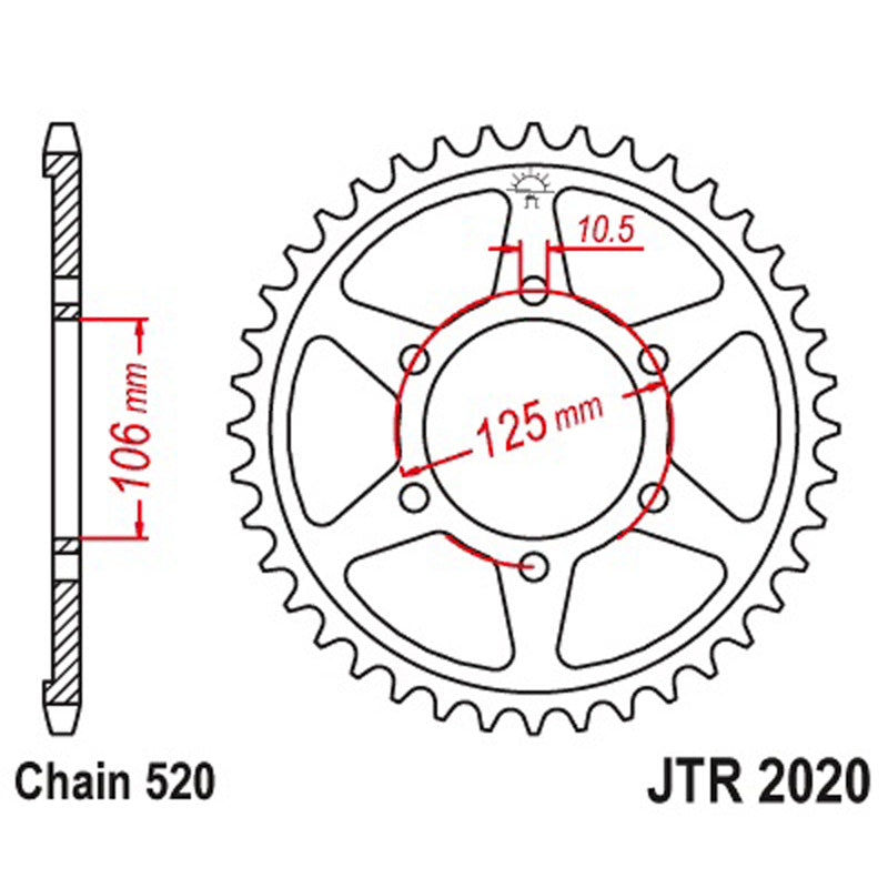 JT SPROCKETS SPROCKET REAR 520 51T - Driven Powersports