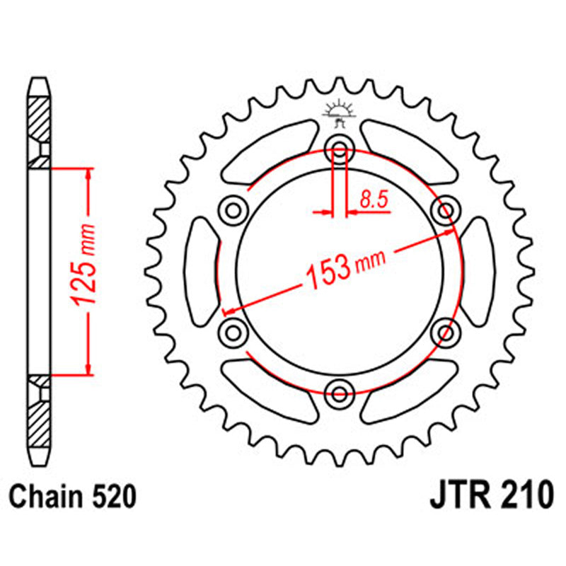 JT SPROCKETS SPROCKET REAR 520 46T - Driven Powersports