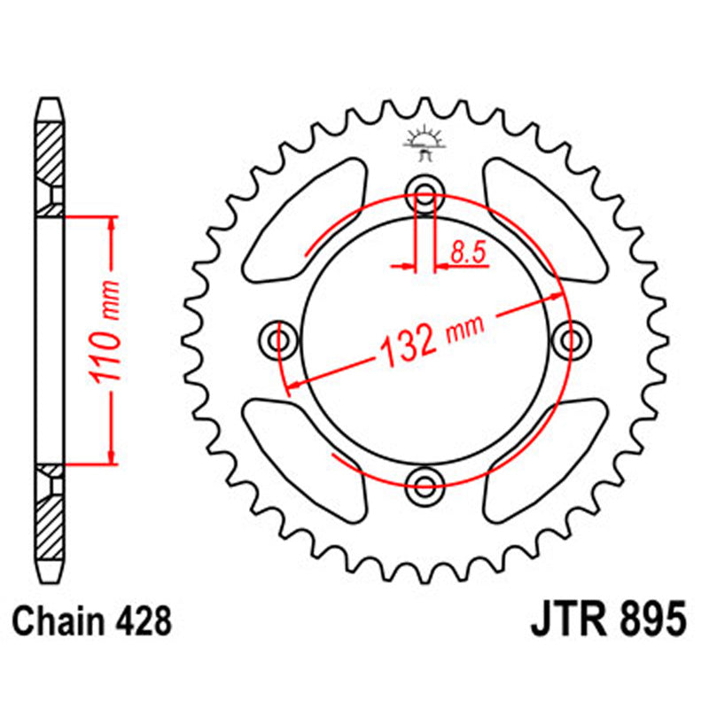 JT SPROCKETS SPROCKET REAR 428 46T - Driven Powersports