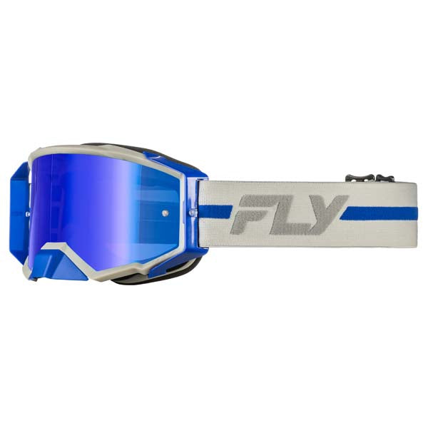Fly Racing Zone Pro Goggles Blue Mirror/Smoke Grey/Blue - Driven Powersports