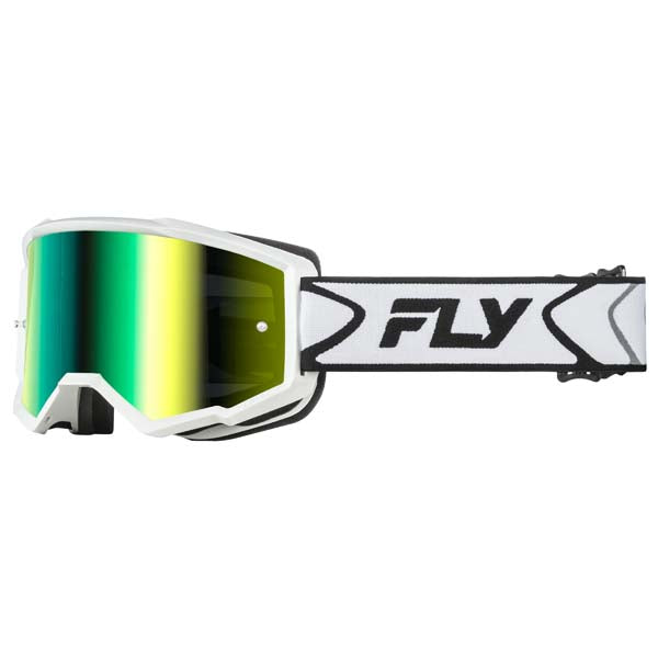 Fly Racing Zone Goggles Iridescent Green Mirror White/Black - Driven Powersports