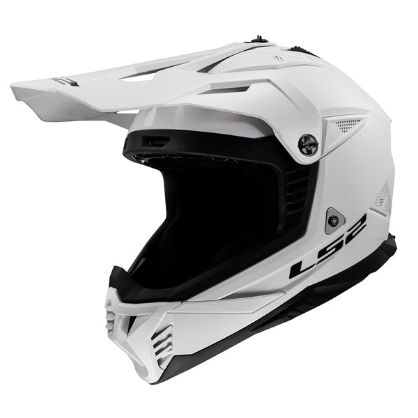 LS2 Gate II Off-road Helmet Solid White MD - Driven Powersports