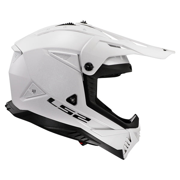 LS2 Gate II Off-road Helmet Solid White MD - Driven Powersports