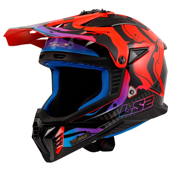 LS2 Gate II Off-road Helmet Wash Red/Blue/Purple 2XL - Driven Powersports