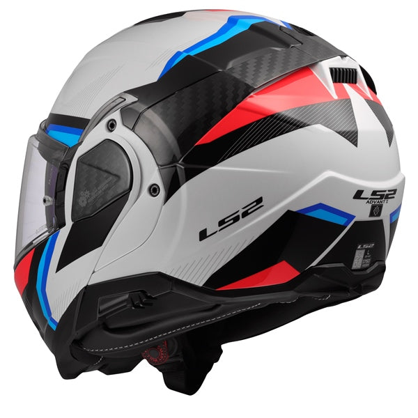 LS2 Advant II Modular Helmet Triple White/Blue/Red S - Driven Powersports
