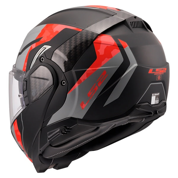 LS2 Advant II Modular Helmet Glide Matte Black/Gray/Red M - Driven Powersports