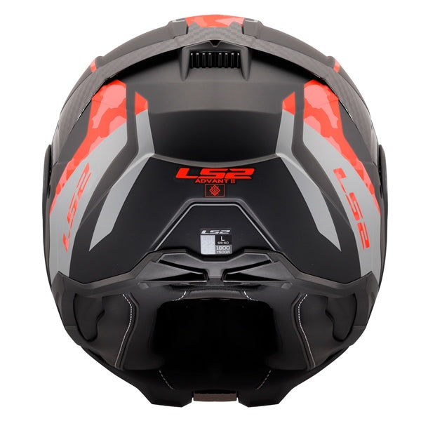 LS2 Advant II Modular Helmet Glide Matte Black/Gray/Red M - Driven Powersports