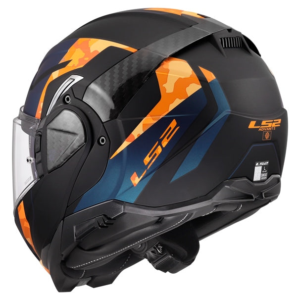 LS2 Advant II Modular Helmet Glide Matte Black Orange M - Driven Powersports