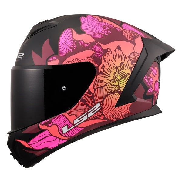LS2 Rapid III Full-Face Helmet Poppies II Matte Black/Pink M - Driven Powersports
