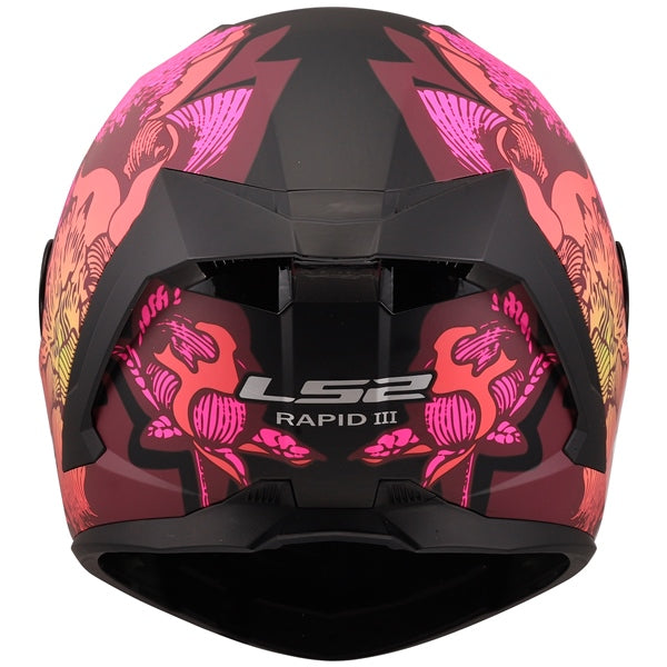 LS2 Rapid III Full-Face Helmet Poppies II Matte Black/Pink M - Driven Powersports