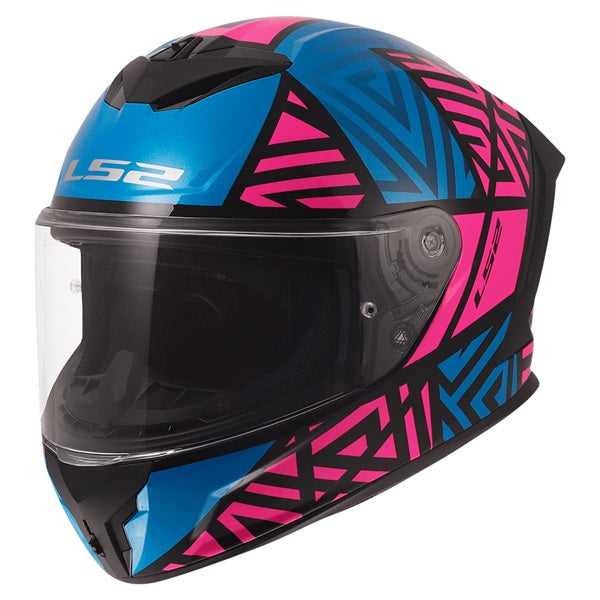 LS2 Rapid III Full-Face Helmet Labyrinth Blue/Pink 2XS - Driven Powersports