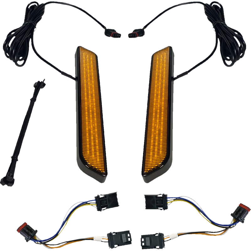 CUSTOM DYNAMICS LIGHT LED FORK AMB Black Front - Driven Powersports