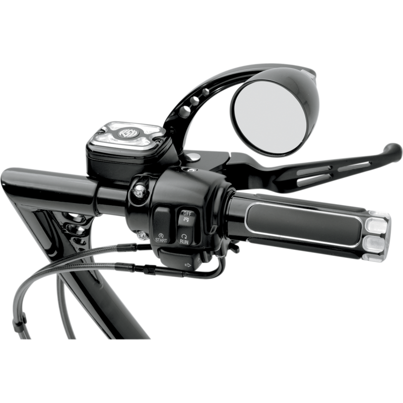 DRAG SPECIALTIES 96-17 B/T SLOTTED LEVER SET Black Application Shot - Driven Powersports