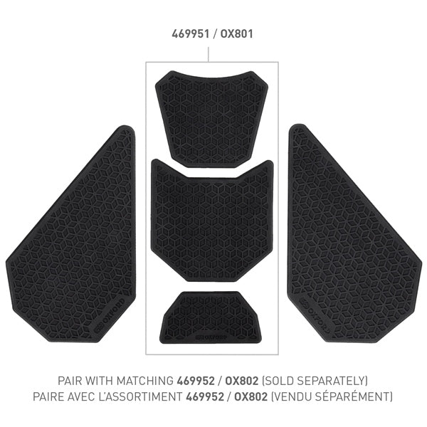 Oxford Gripper ADV Tank Pad Solid Color Black - Driven Powersports