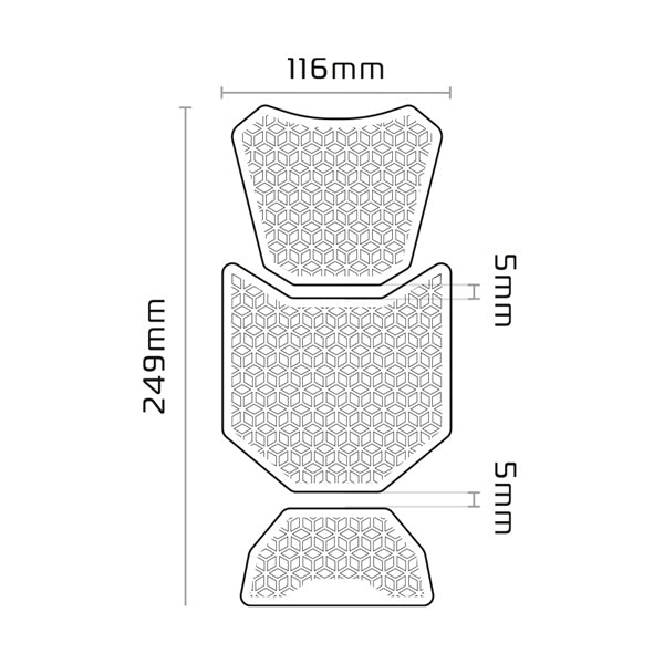 Oxford Gripper ADV Tank Pad Solid Color Black - Driven Powersports