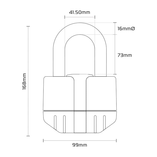 Oxford Boss Alarm 16 mm Lock and Chain 2 m - Driven Powersports