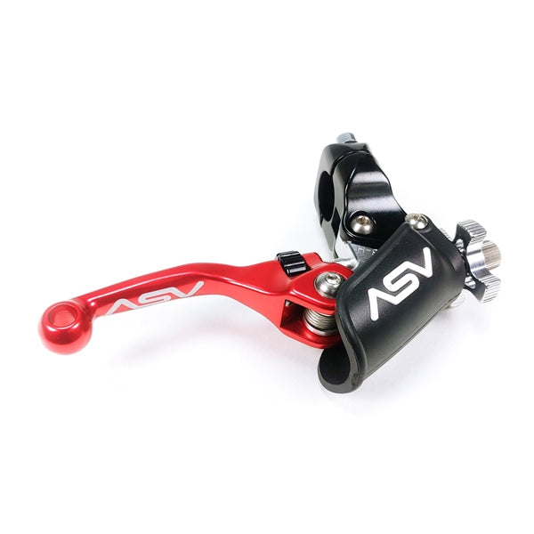 ASV F4 Série Off-Road Brake Lever With Perch For Honda & More Red - Driven Powersports