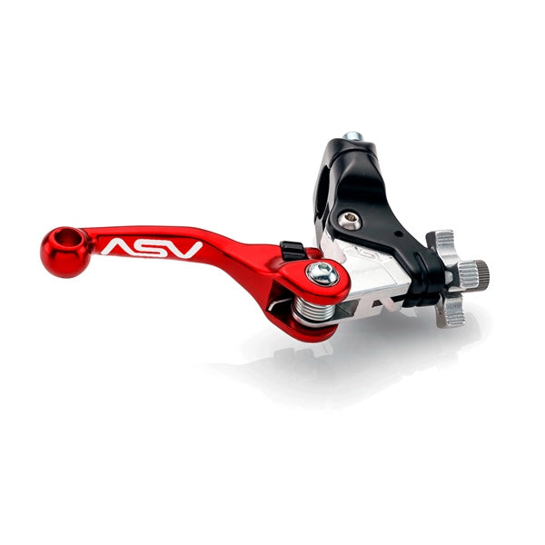 ASV F4 Série Off-Road Brake Lever With Perch For Honda & More Red - Driven Powersports