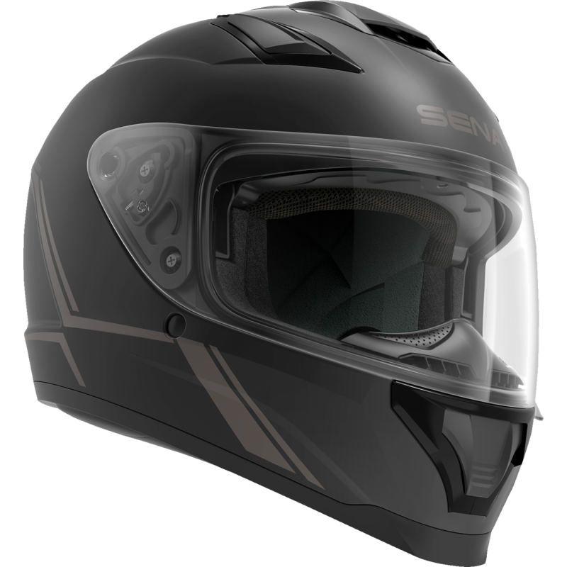 SENA STRYKER SMART HELMET FULL-FACE DOT Matte Black Front - Driven Powersports