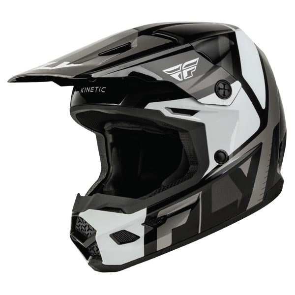Fly Racing Kinetic Scrap Youth MX Helmet White/Black/Grey Youth Large - Driven Powersports