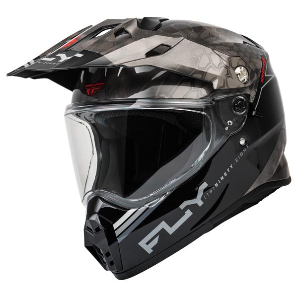 Fly Racing Trekker Kryptek Dual Sport Helmet Black/Grey/White 2XL Clear - Driven Powersports