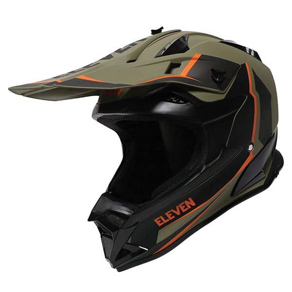 Eleven RAID MX HELMET PEAK Green/Black/Orange - Driven Powersports
