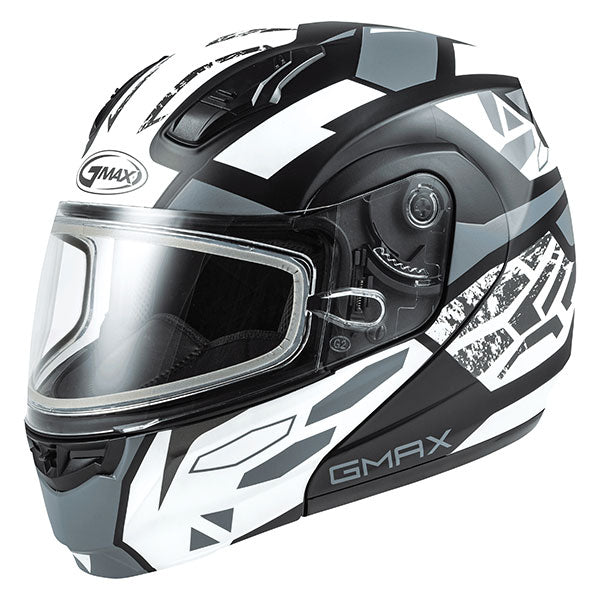GMAX MD04 FULL FACE MODULAR HELMET Black/White Double Small - Driven Powersports