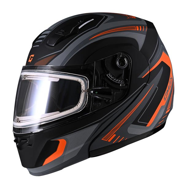 GMax MD04 Ambition Full Face Modular Snow Helmet Orange Large Double - Driven Powersports