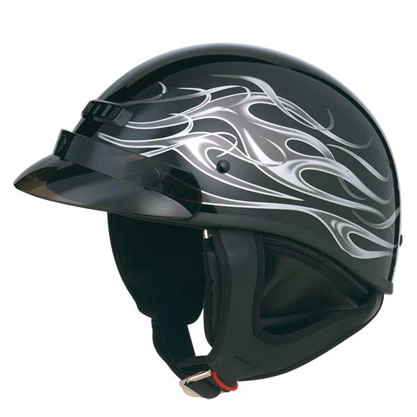GMAX GM35 FULLY DRESSED HALF HELMET Silver Small - Driven Powersports