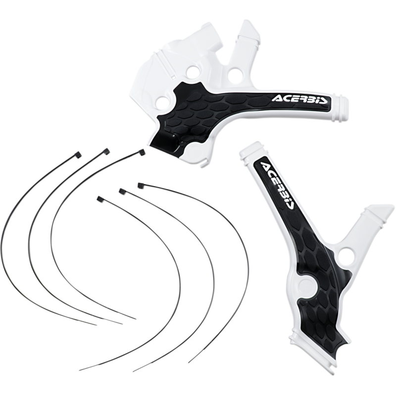 ACERBIS Frame Guards- X-GRIP YZ65:18-22 Black/White Front - Driven Powersports