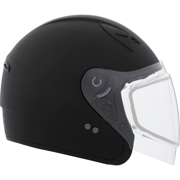 CKX VG977 Open-Face Helmet, Winter Solid Double Matte Black M Double Shield - Driven Powersports