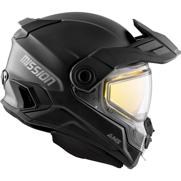 CKX Mission Free-Face Helmet Solid Electric Matte Black 2XS Photochromic Electric Double Shield - Driven Powersports