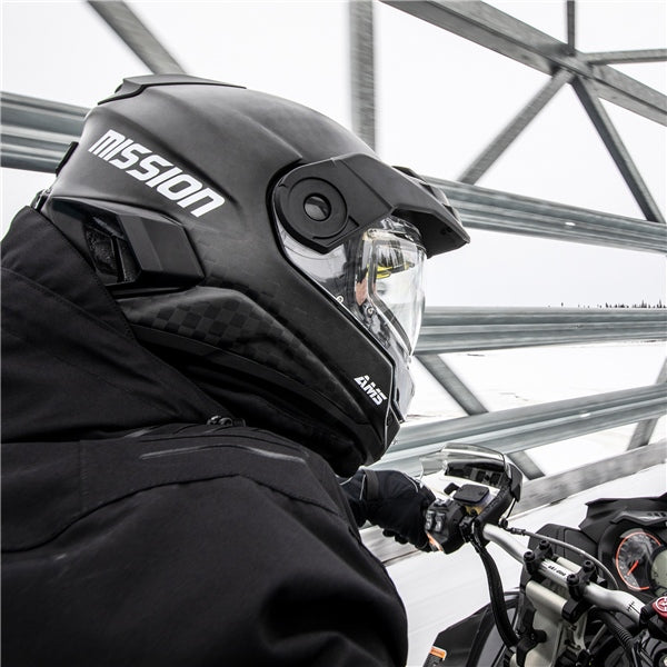 CKX Mission Free-Face Helmet - Carbon Solid Electric XL Carbon Photochromic Electric Double Shield - Driven Powersports