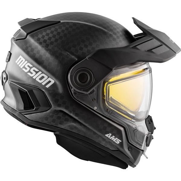 CKX Mission Free-Face Helmet - Carbon Solid Electric XL Carbon Photochromic Electric Double Shield - Driven Powersports