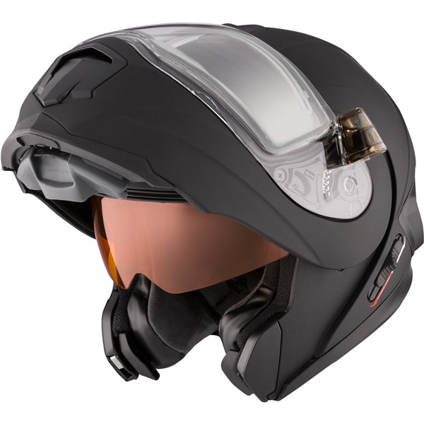CKX Tranz 1.5 AMS Modular Helmet Solid Electric Matte Black S Electric Double Shield - Driven Powersports