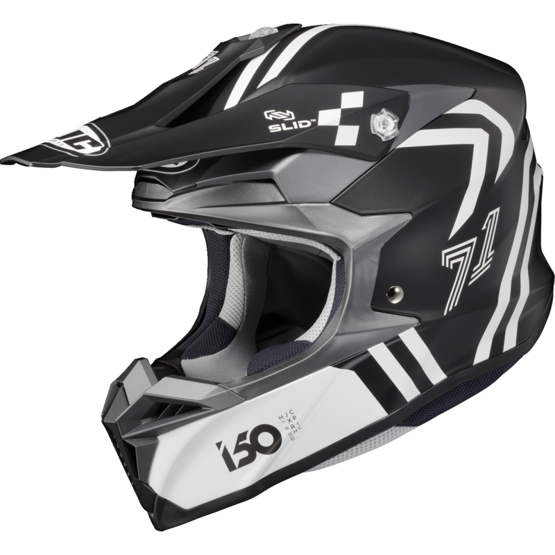 HJC i50 HEX Semi Flat Black/White Front - Driven Powersports