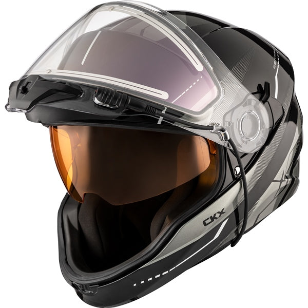 CKX Contact Free-Face Helmet Artik Electric Gray XS Electric Double Shield - Driven Powersports