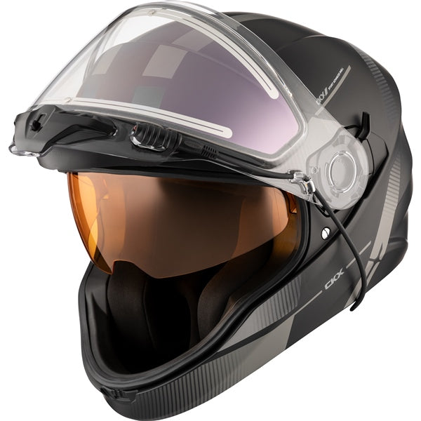 CKX Contact Free-Face Helmet Edge Electric Silver 3XL Electric Double Shield - Driven Powersports