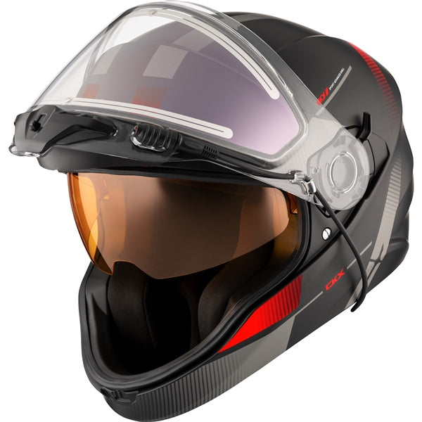CKX Contact Free-Face Helmet Edge Electric Red XS Electric Double Shield - Driven Powersports