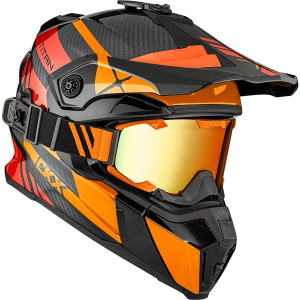 CKX Titan Original Carbon Helmet - Trail and Backcountry Trak Carbon, Red, Gloss Orange XL - Driven Powersports