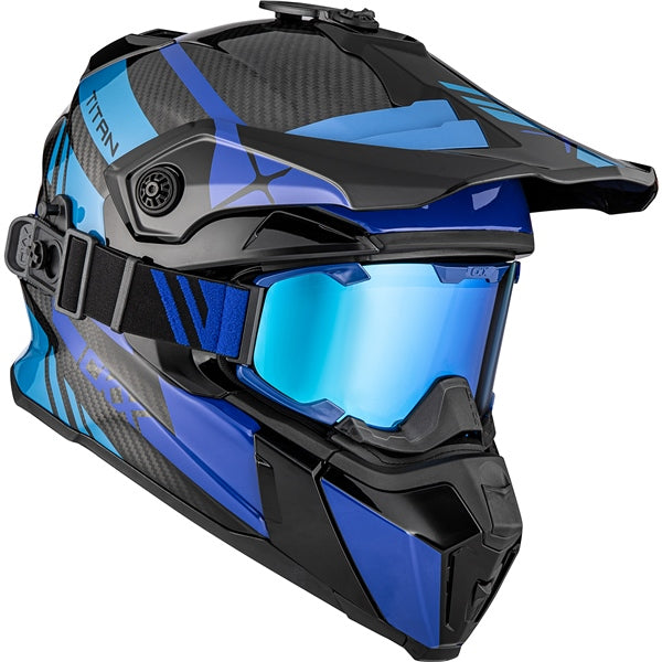 CKX Titan Original Carbon Helmet - Trail and Backcountry Trak Carbon, Glossy Blue 2XL - Driven Powersports